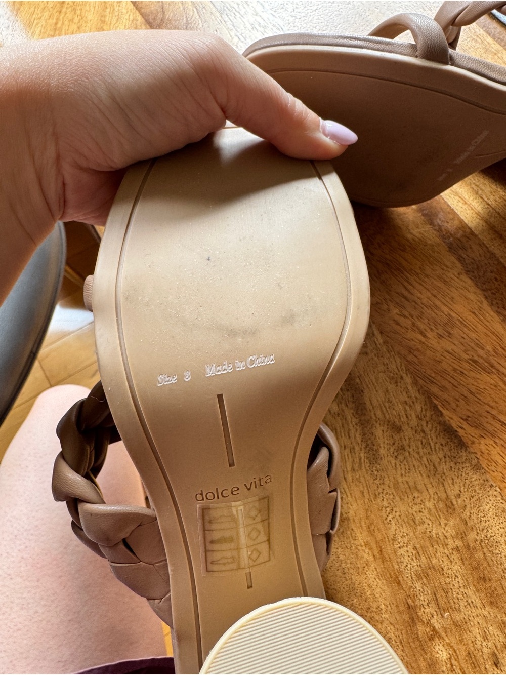 Dolce Vita Taupe Braided-Strap Heeled Sandals - Picture 5 of 5